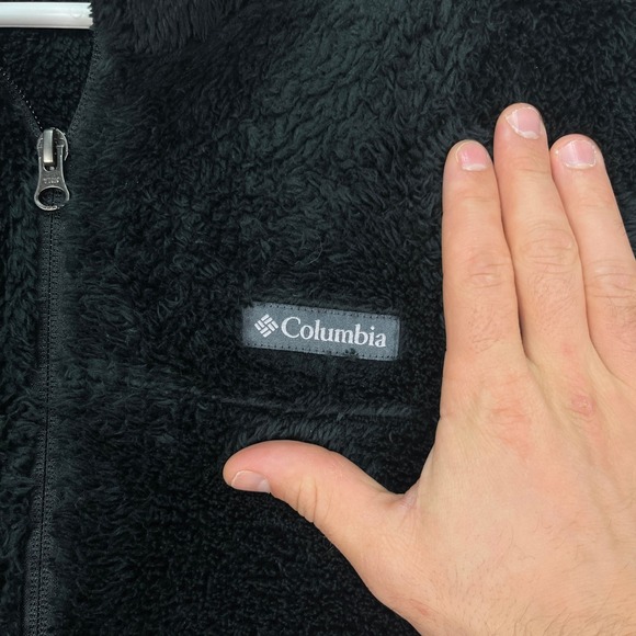 Columbia Men's Black Jacket XL Full Zip Fleece Faux Fur Casual Athletic Wear EUC - Picture 4 of 11